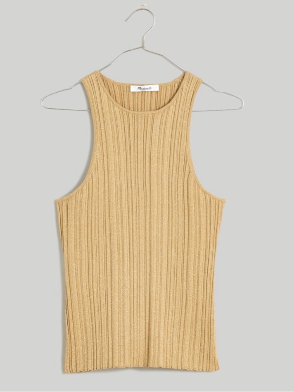 NWOT Madewell Gold Signature Sweater Knit Cutaway Sweater Tank | XS
